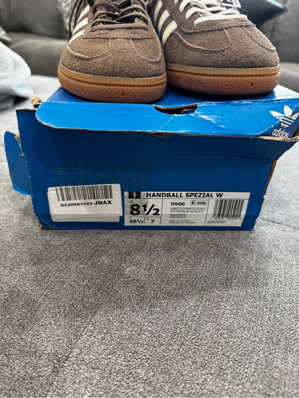 adidas Spezial Suede Sneakers — Brown & White with Gum Sole - Picture 3 of 3